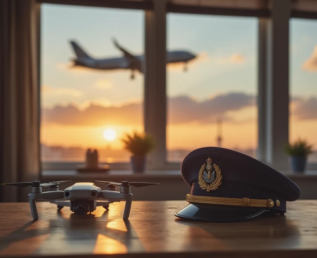 Drone pilot in action